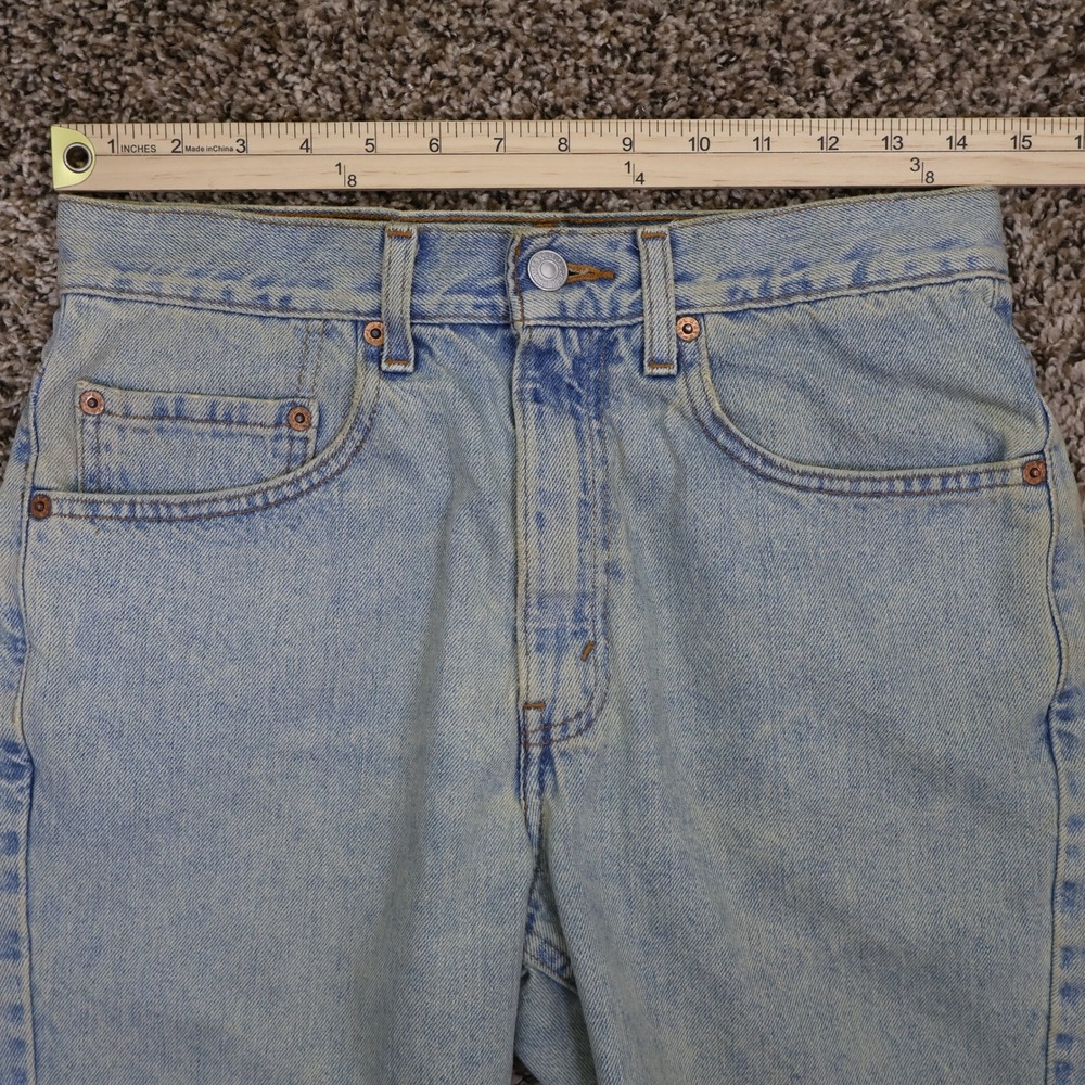 Vintage 2000 Levis 505 Regular Fit Denim Shorts Size 31 Light Wash Distressed - Picture 12 of 16